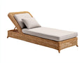 Tumbonas ratán-tela 180x72x78 cm natural-gris - respaldo reclinable