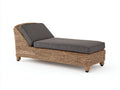 Tumbonas de ratán 185x68x82 cm marrón-gris - exterior con cojín acolchado - estilo natural