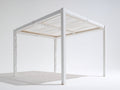 Pérgola de jardín 400x300x240 cm - aluminio blanco para exterior - diseño moderno con techo de lamas