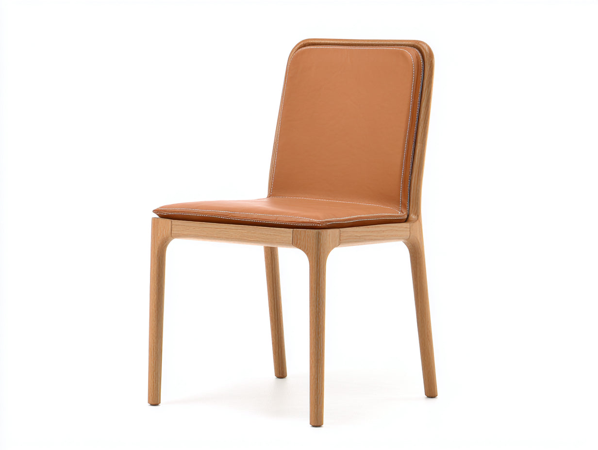 Sillas de comedor cuero sintético-madera 48x54x82 cm marrón-roble - diseño moderno