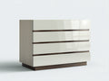 Cómodas de madera lacada - 120 x 42 x 88 cm - blanco-marrón - estilo moderno