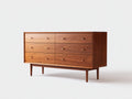 Cómodas de madera marrón 140x45x82 cm - para dormitorio - diseño retro con cajones