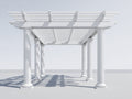 Pérgola de jardín blanca de resina 300x250x260 cm - para exterior - diseño clásico con columnas