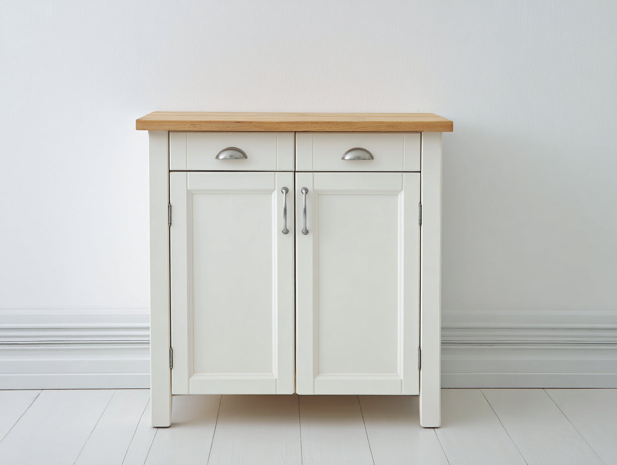 Aparadores de madera - 88 x 38 x 92 cm - blanco-marrón - estilo rústico