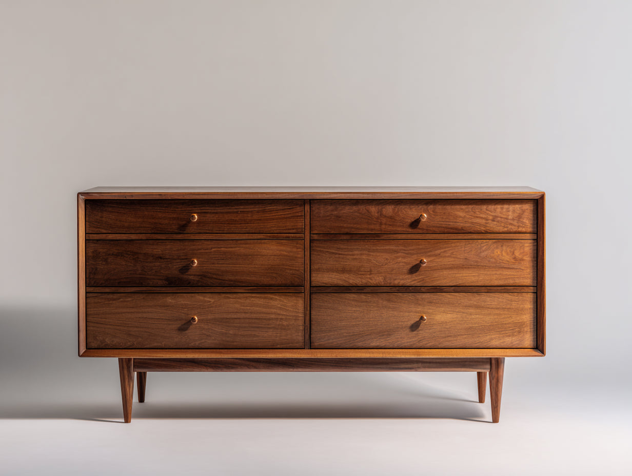 Cómodas de madera 150x45x85 cm marrón - almacenamiento para dormitorio - estilo moderno