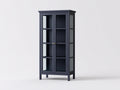 Vitrinas 80x40x170 cm - madera negra con puertas de cristal - estilo clásico para salón