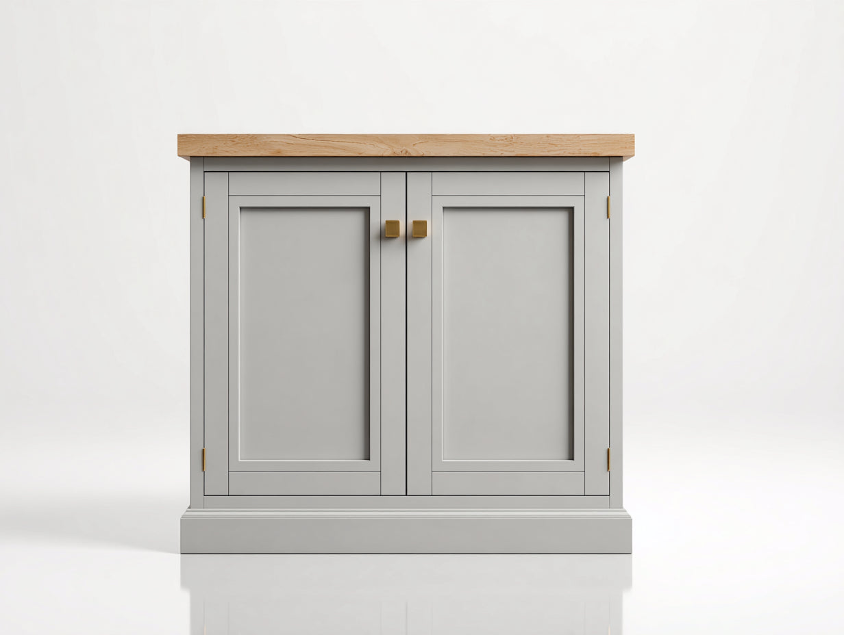 Aparadores 105x42x95 cm - madera gris y natural para comedor - estilo rústico con 2 puertas