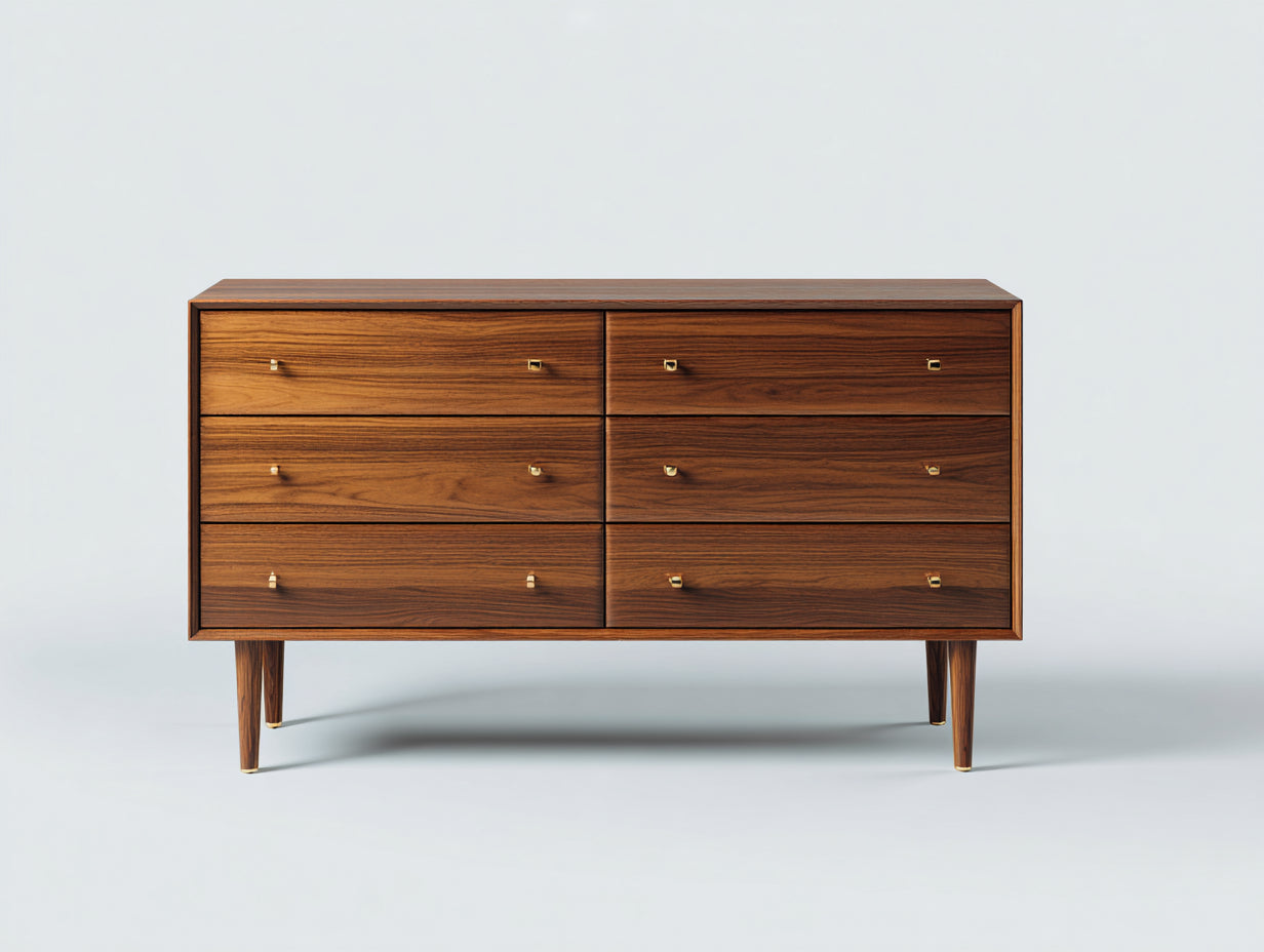 Cómodas de madera 140x45x80 cm marrón - almacenamiento para dormitorio - estilo moderno