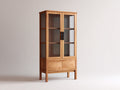 Vitrinas de madera y vidrio 86x40x178 cm roble para comedor - diseño moderno
