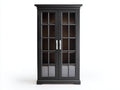 Vitrinas de madera 95x42x190 cm negro - almacenamiento para salón - estilo clásico