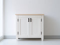 Aparadores 90x40x85 cm - madera blanco-marrón para salón - diseño rústico con 2 puertas