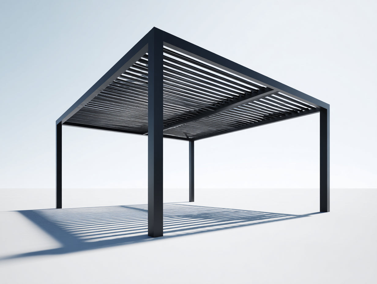 Pérgola de jardín de metal 400x300x250 cm negro - estructura exterior - diseño moderno