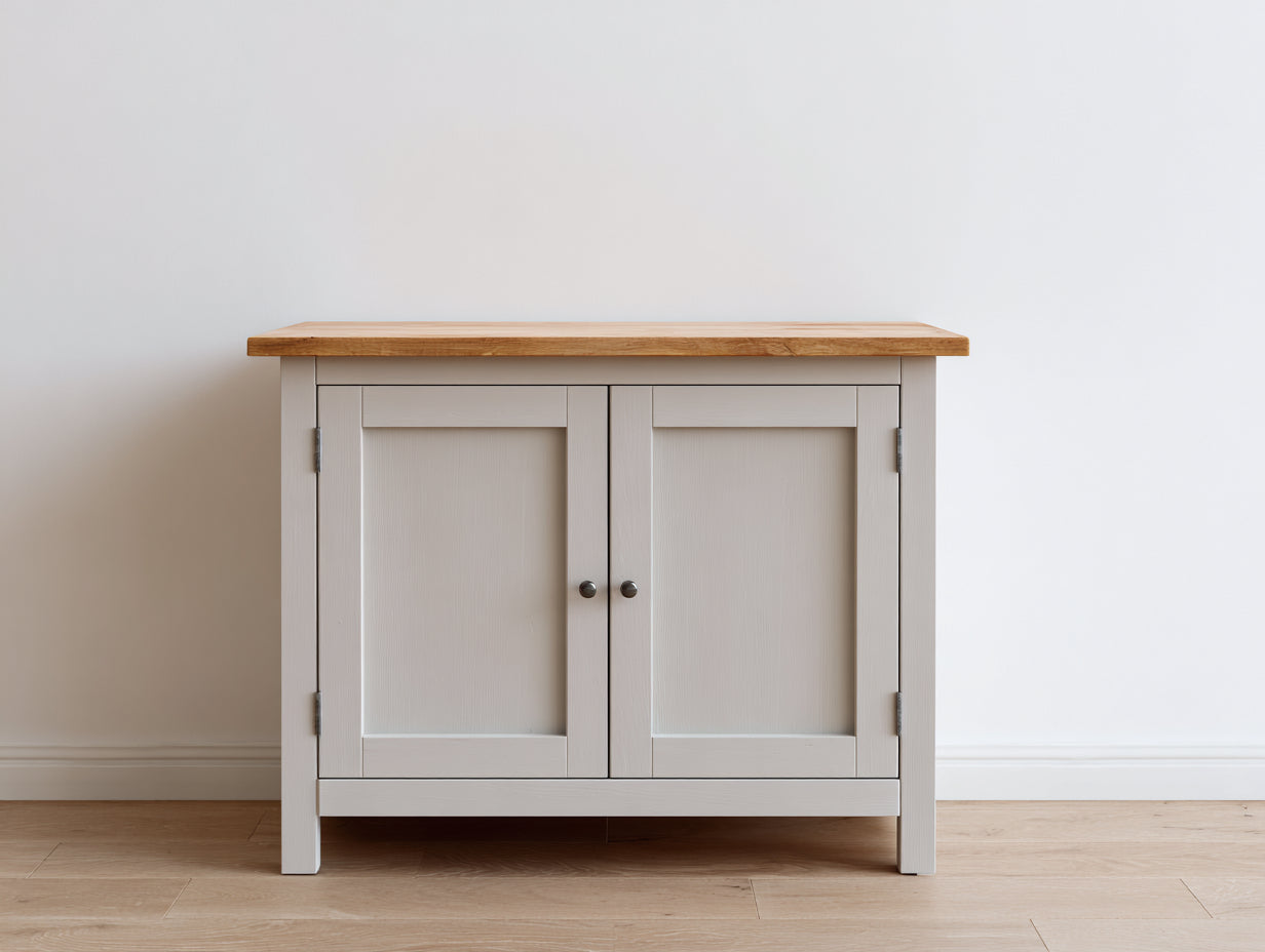 Aparadores de madera beige y natural 100x42x82 cm - para comedor - diseño rústico con puertas