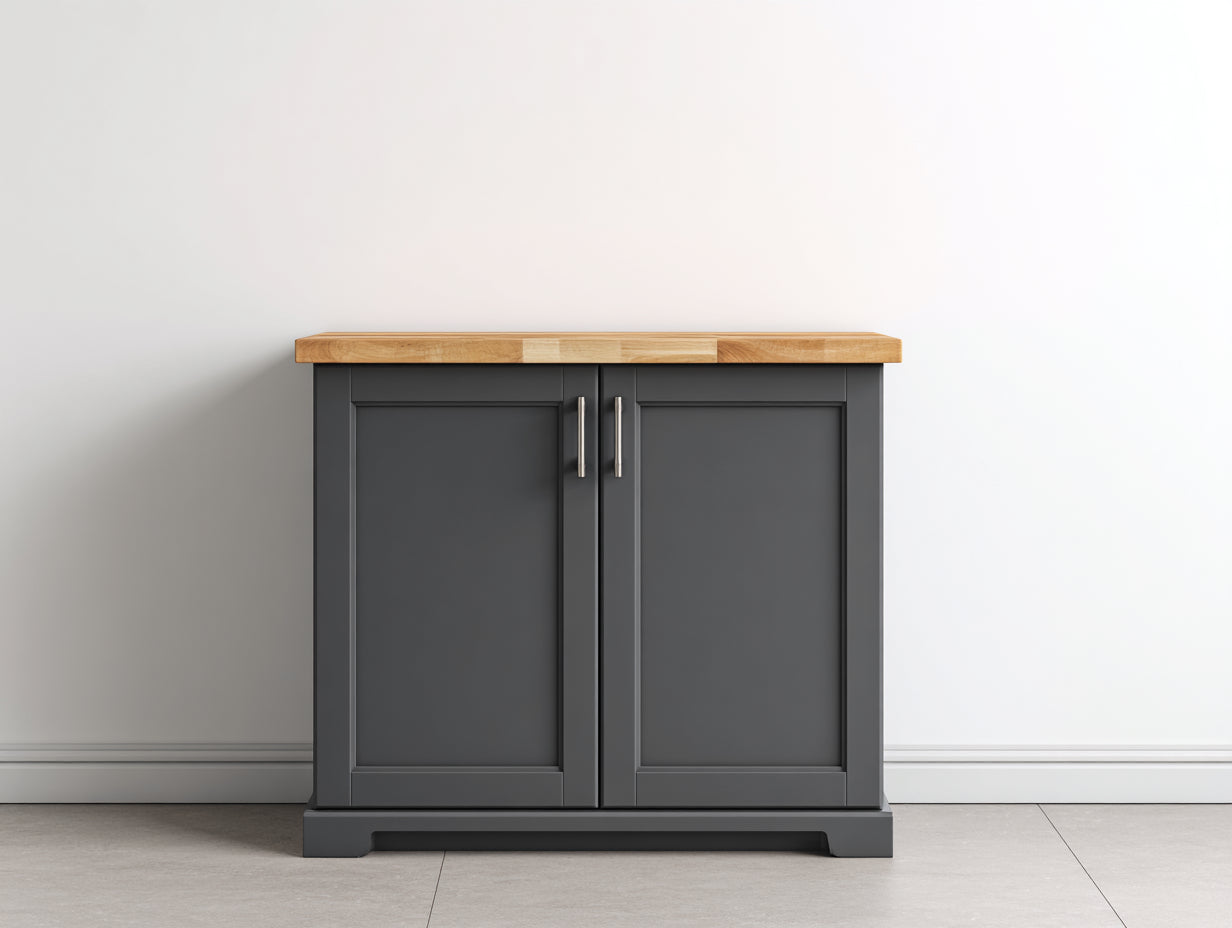 Aparadores 95x42x82 cm - madera gris-marrón para salón - diseño rústico con 2 puertas