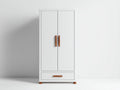 Armarios de madera 90x50x180 cm blanco-marrón - almacenamiento para dormitorio - diseño moderno