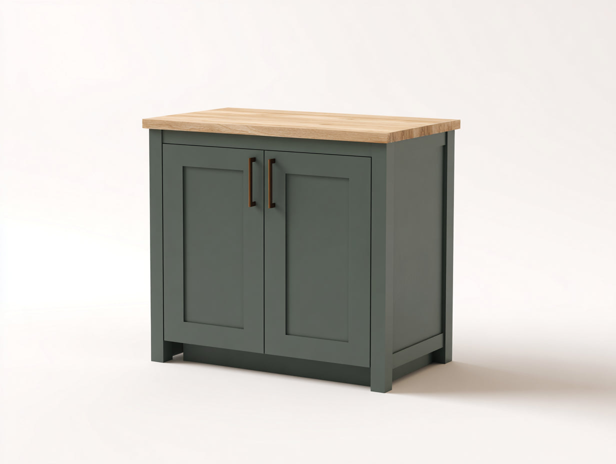 Aparadores de madera 110x45x88 cm verde-roble para comedor - diseño moderno