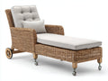 Tumbonas de ratán 190x70x95 cm marrón-beige - exterior con cojín acolchado - estilo natural