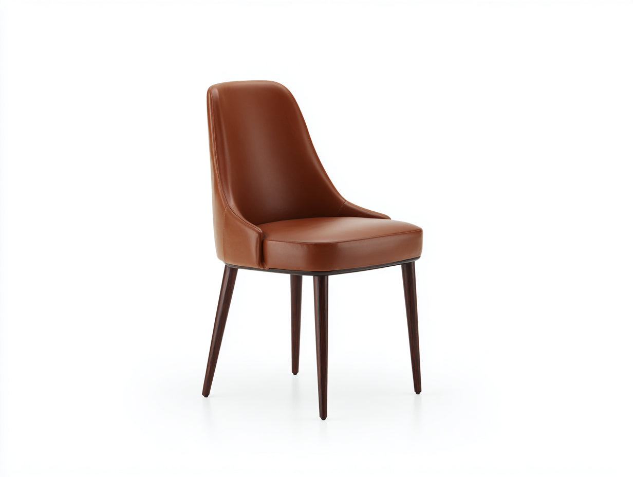 Sillas de comedor cuero sintético-madera 50x56x86 cm marrón - diseño moderno